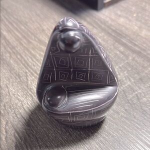 Mother and Child Black Stone Statue Hand Carved in Kenya